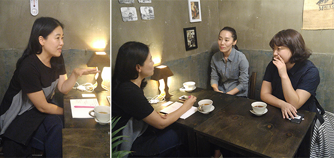 ▲ 필자와 판소리만들기-자 소리꾼 이승희, 고수 이향하 © 박예림