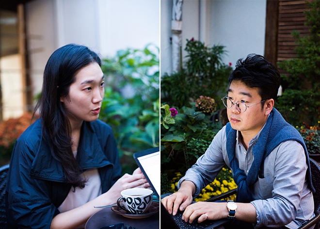 ▲ Artistic director Song Haein (left) and the author (right) © Lee Kang-hyeok