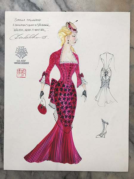 2014년 토니상 뮤지컬 최고의 의상 디자인 상을 받은 린다 조의 스케치 