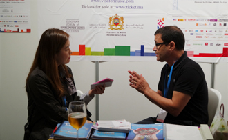 Two people being interviewed